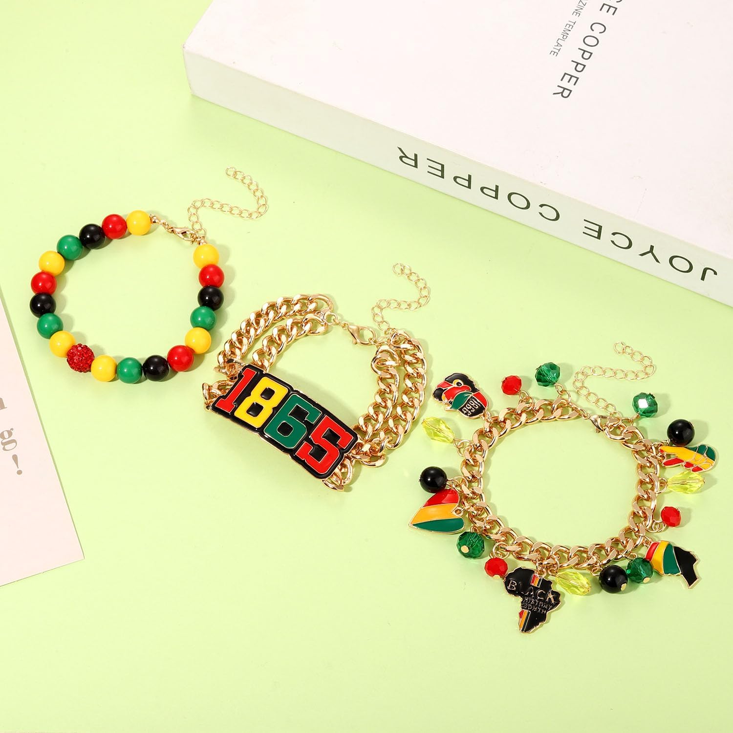 Empowering Afro Charm Bracelets