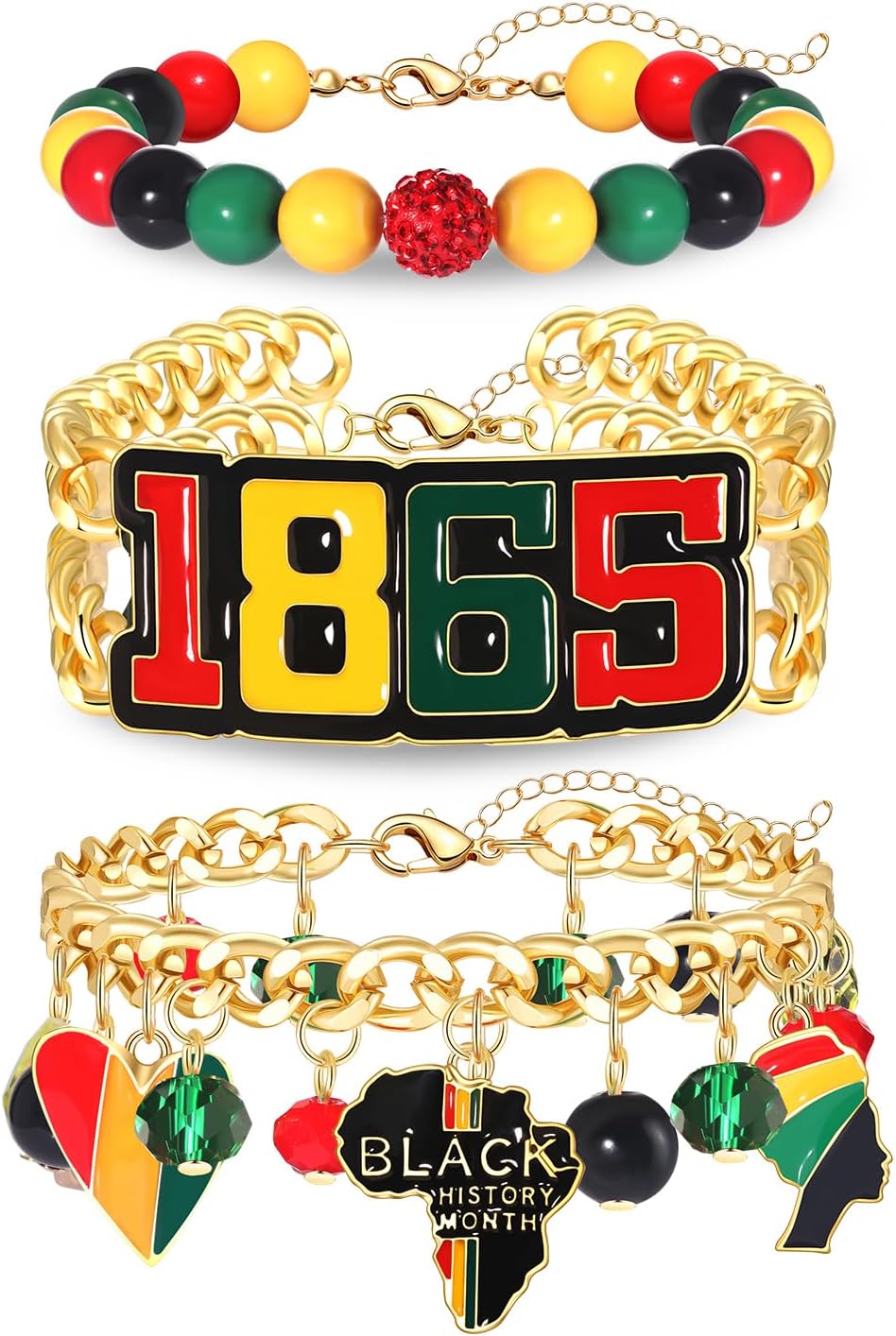 Empowering Afro Charm Bracelets