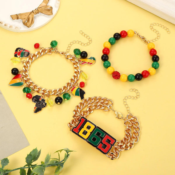 Empowering Afro Charm Bracelets