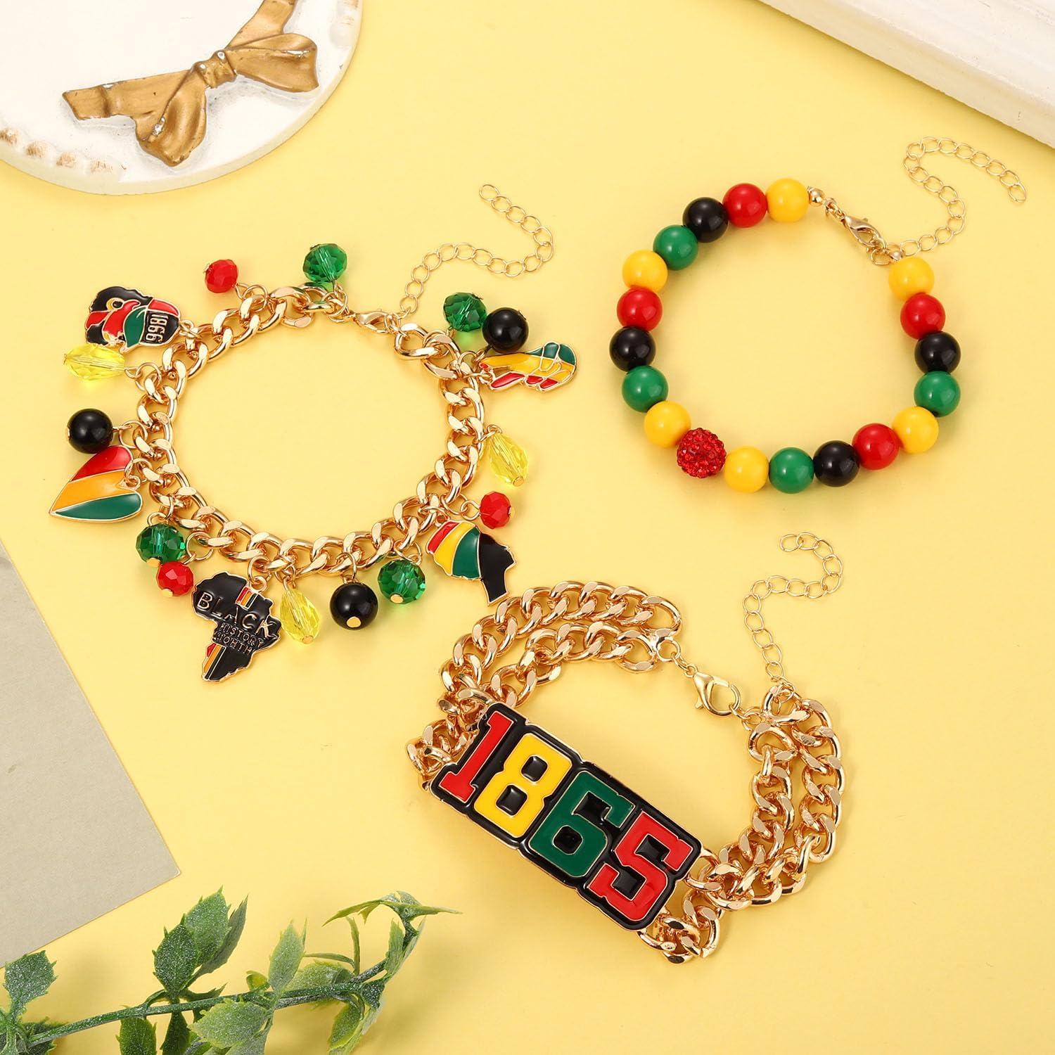 Empowering Afro Charm Bracelets